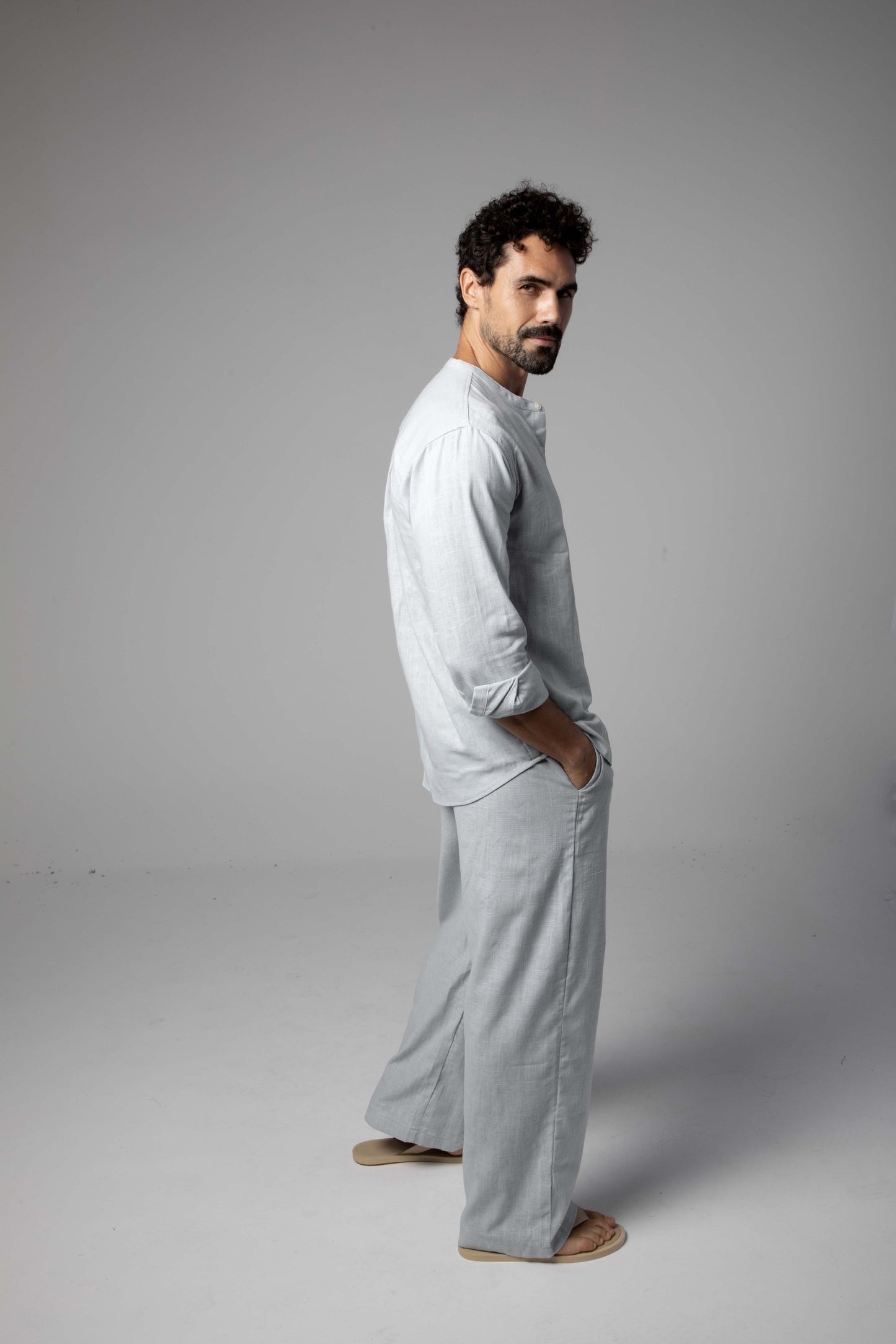 The light blue linen set