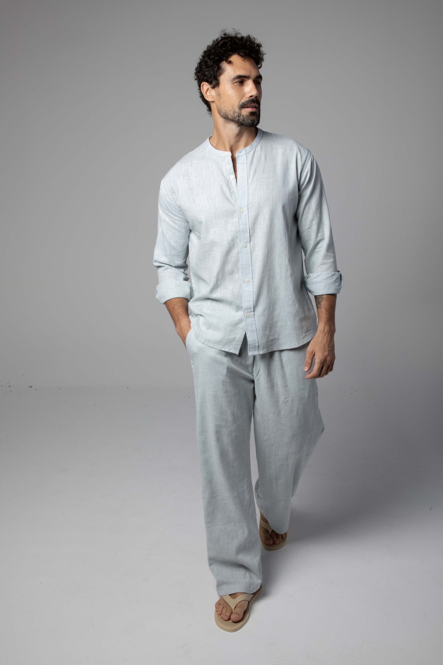 The light blue linen set