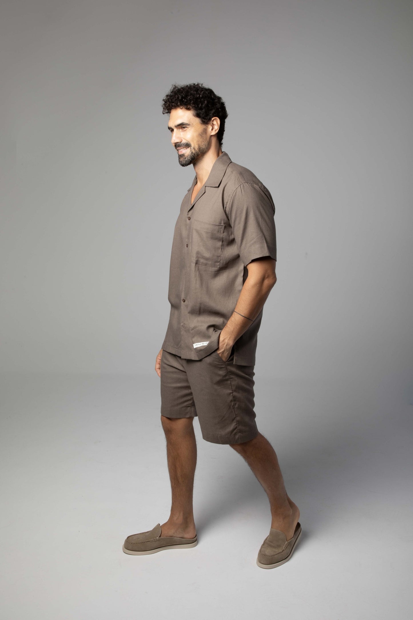 Relaxed fit short set in Brown