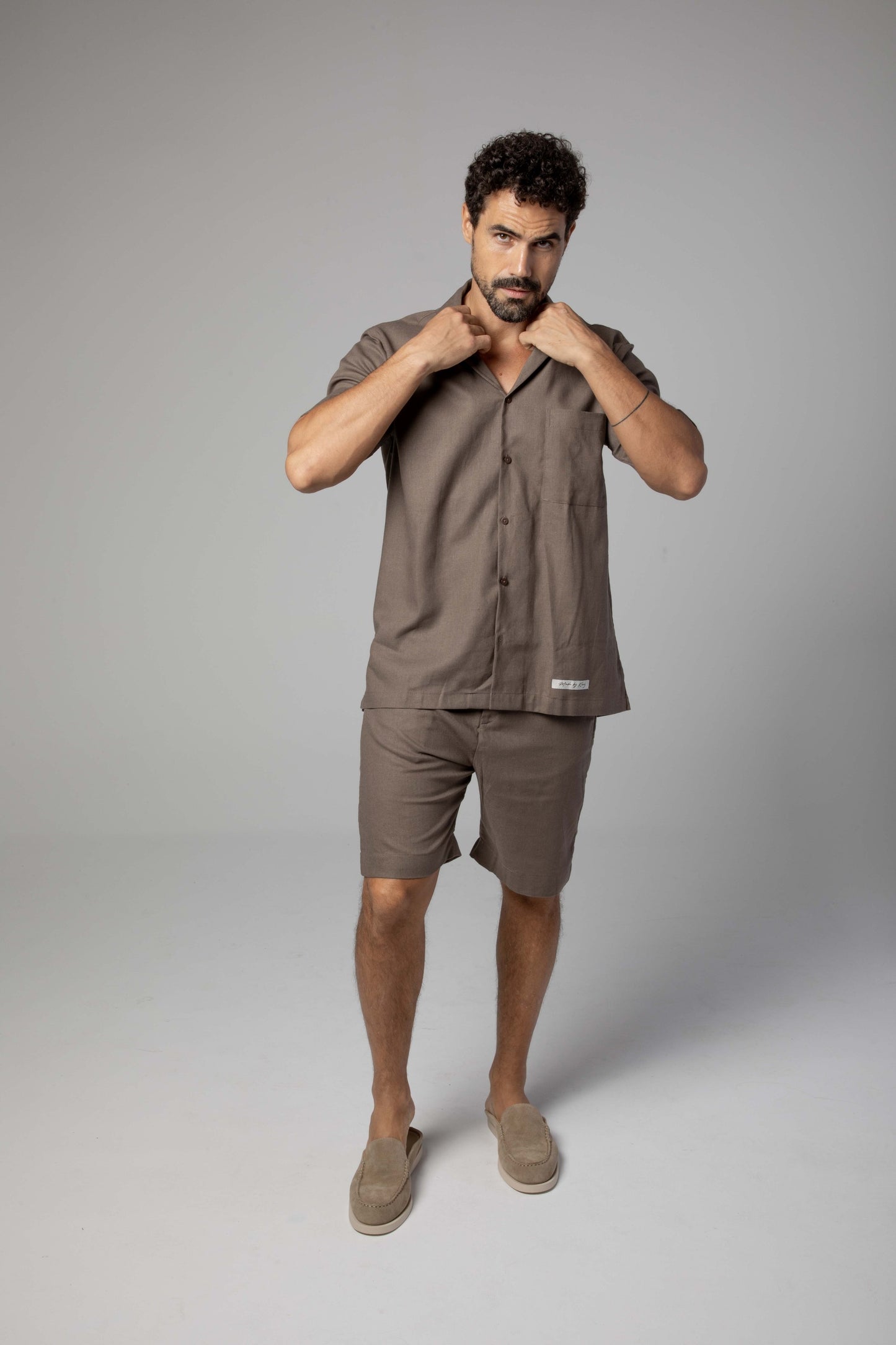 Relaxed fit short set in Brown